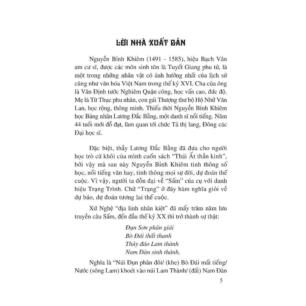 Sách - Sấm Trạng Trình Dẫn Giải (2024) - Nhà Xuất Bản Tri Thức