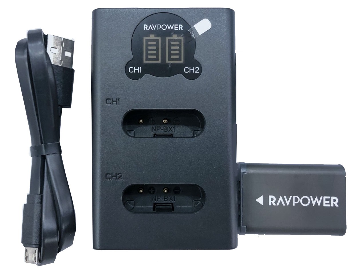 Bộ 2 pin 1 sạc đôi RavPower for Sony NP-BX1 - hàng chính hãng