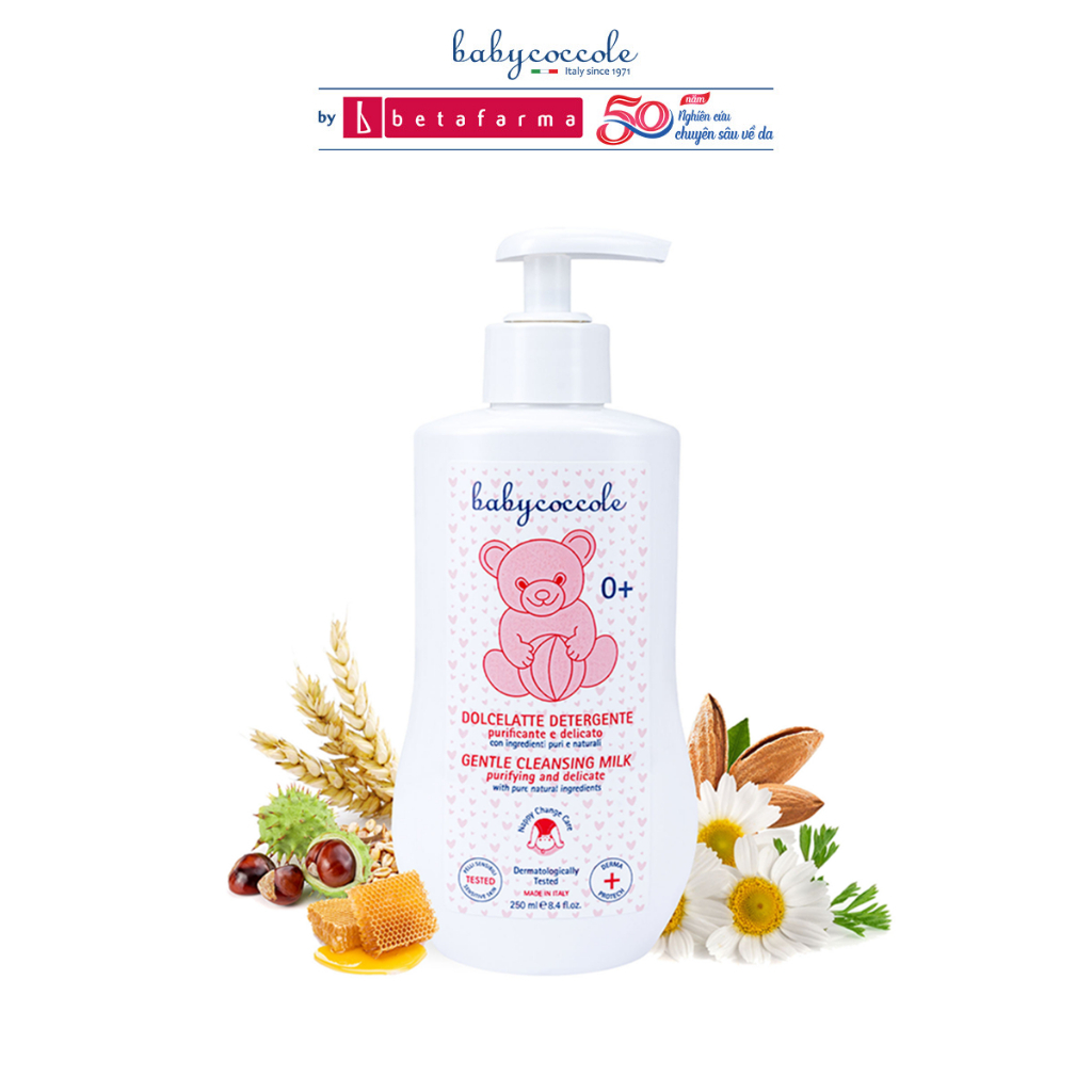 Kem thay tã bỉm cho bé Babycoccole 0M+ làm sạch, ngừa hăm &amp; giảm rôm sảy 250ml