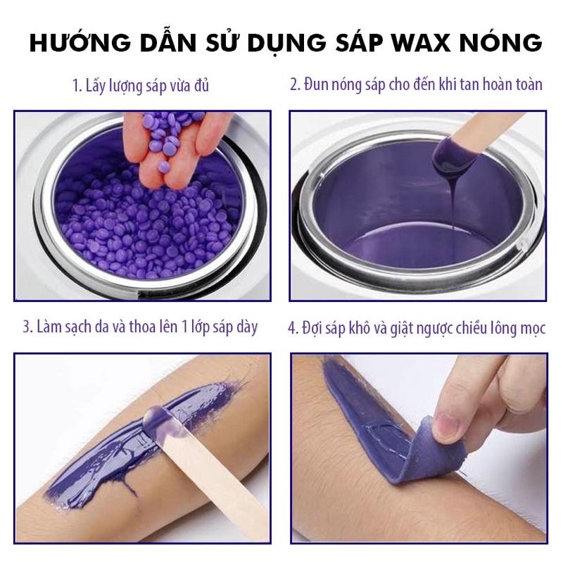 [Tặng Kèm Que Silicon Và Que Gỗ]Combo Nồi Nấu Sáp Wax Lông Nóng Pro Wax 100,Sáp Wax Lông,Mỡ Trăn