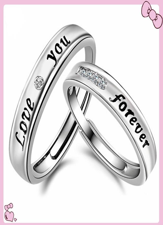 Nhẫn cặp nhẫn đôi thời trang love you forever NC09