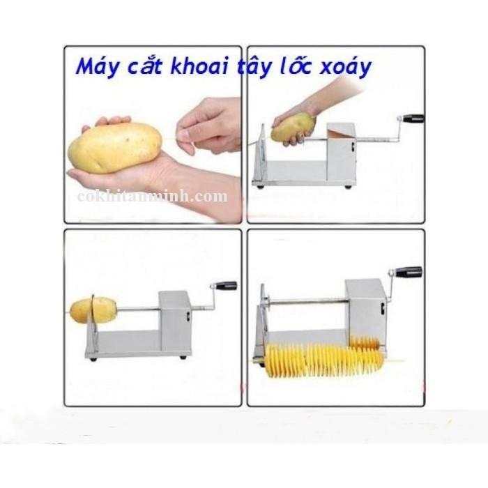 Máy cắt khoai tây lốc xoáy ĐPT-01 (Inox bạc)