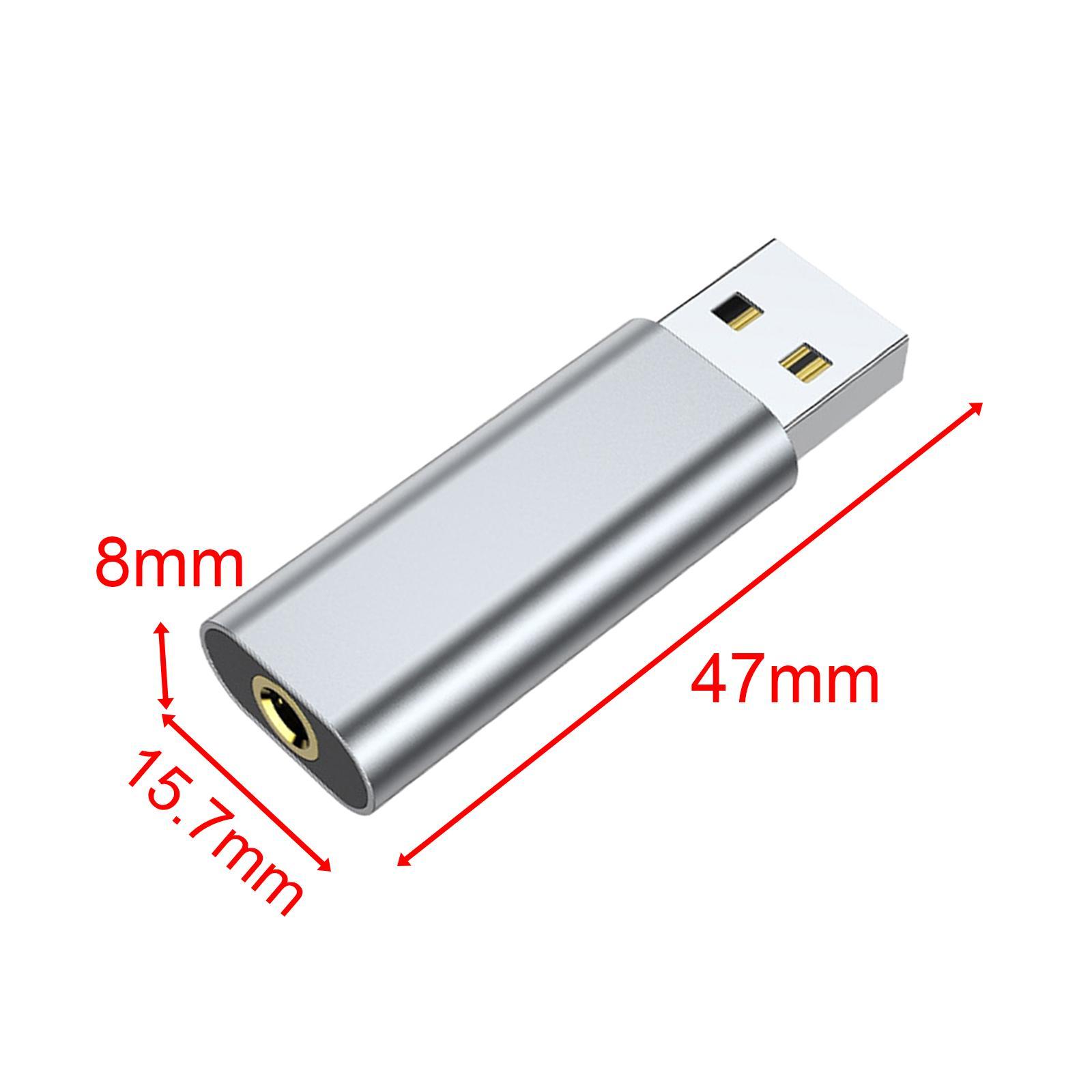 USB to 3.5mm Audio Jack Adapter Audio Converter Mini Microphone Stereo Jack External Stereo Sound Card 2 in 1 for Headphone Desktops Speaker