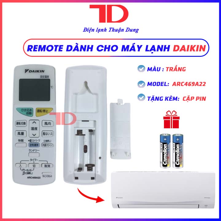 Remote điều khiển điều hòa dành cho máy lạnh Daikin nội địa Nhật - Điện Lạnh Thuận Dung