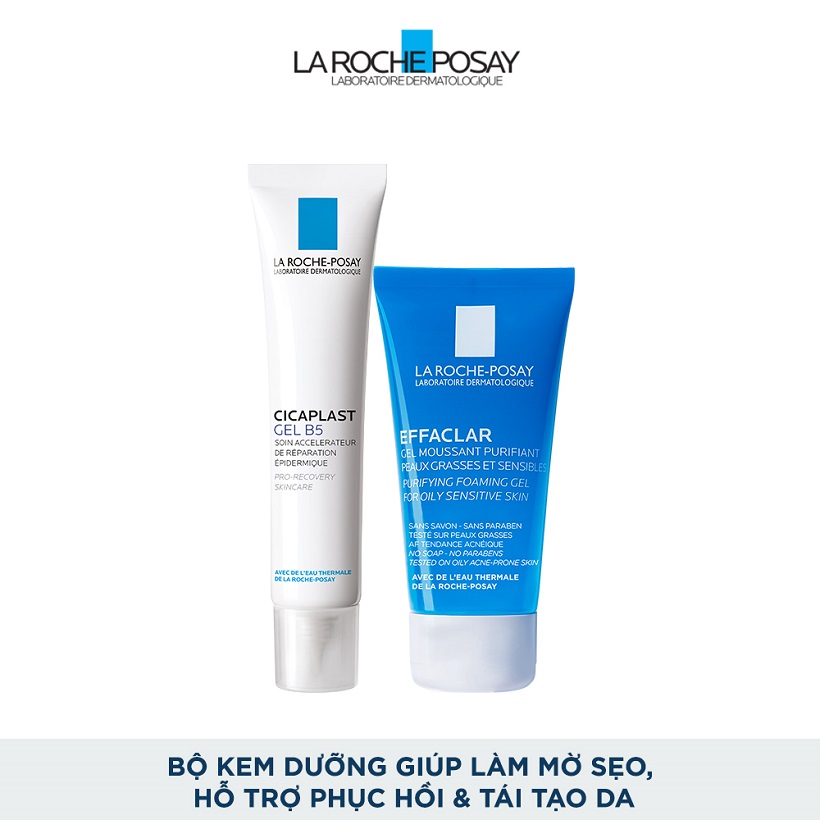 Bộ kem dưỡng giúp làm mờ sẹo, hỗ trợ phục hồi &amp; tái tạo da La Roche Posay Cicaplast Gel B5