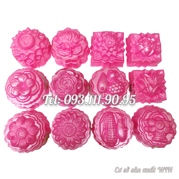 Bộ khuôn rau câu trung thu - Khuôn hồng loại 10 cm - Mã số 1042