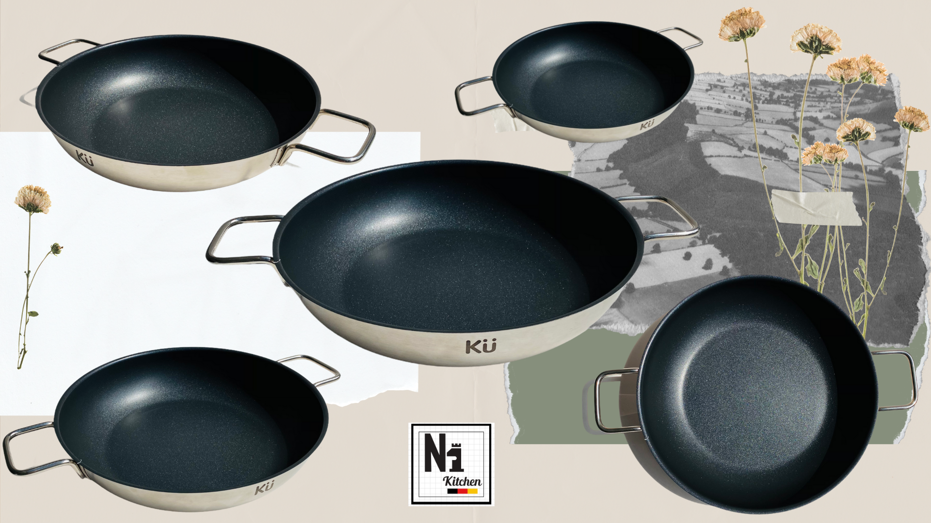 Bộ nồi inox KUCHEN, Hàn Quốc, Bảo hành: 10 năm – Set 5 nồi - Hàng Chính Hãng