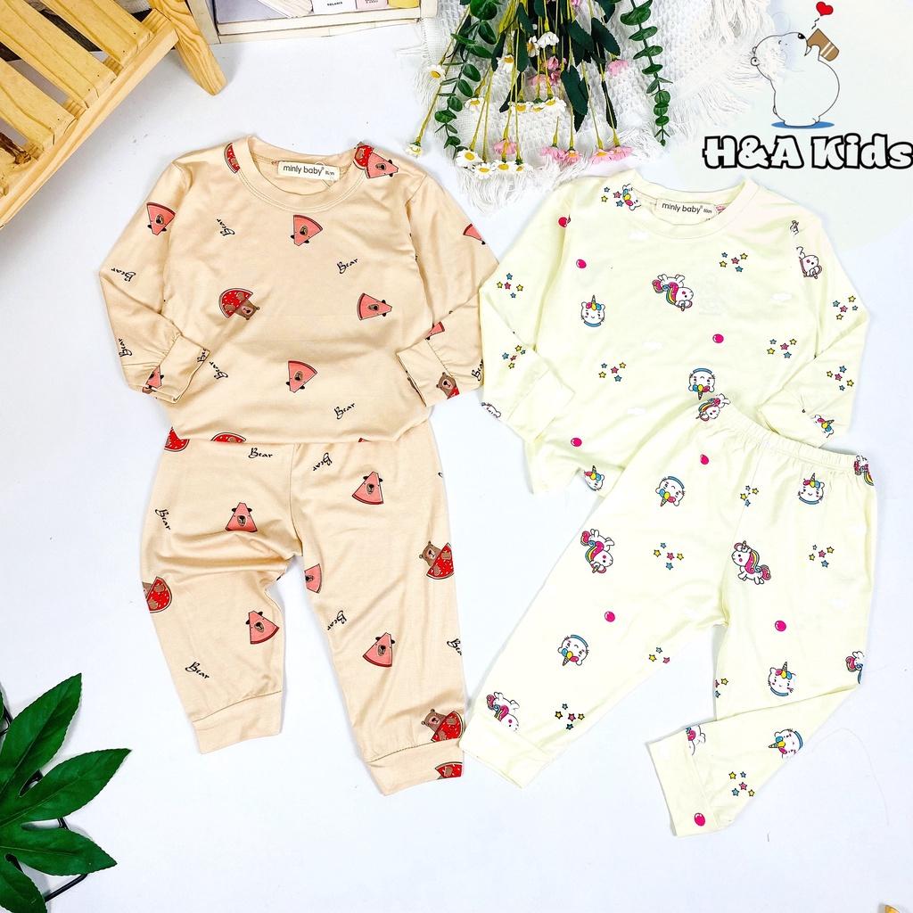 Bộ dài tay thun lạnh in hình toàn thân Minky Mom mềm mịn mát cho bé trai bé gái - HÀNG LOẠI 1
