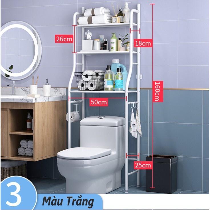 Kệ bồn cầu 3 tầng để sau bồn cầu, kệ nhà vệ sinh trên toilet, Kệ nhà tắm đa năng tiện lợi