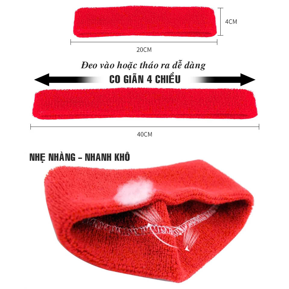 Băng Trán, Băng Đô Chặn Mồ Hôi Thể Thao Nam Nữ Sport Anti-Slip Sweatband Cao Cấp MÀU ĐEN