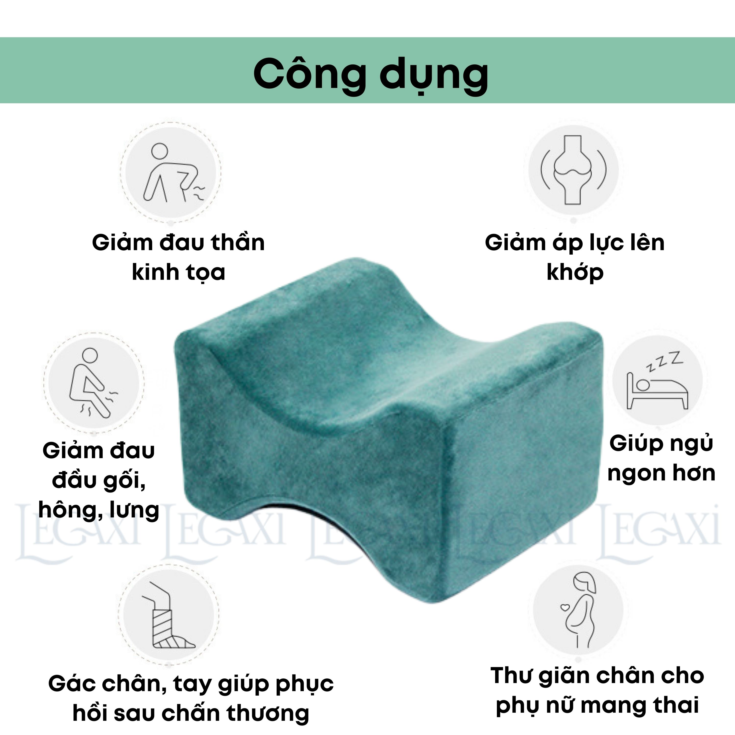 Gối Kẹp Chân, Kê Tay, Gác Chân Khi Ngủ Công Thái Học Cao Su Non Giảm Đau Đầu Gối, Đau Thần Kinh Tọa Mẹ Bầu Legaxi