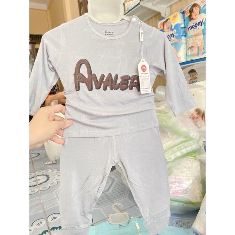 Bộ cài vai dài tay sợi tre Avaler size từ 3-6m đến 2-3y (clip ảnh thật)