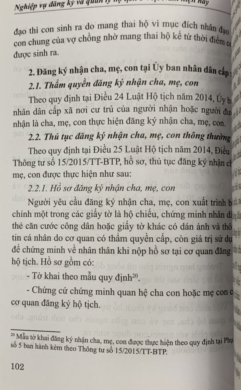 Nghiệp vụ đăng ký và quản lý hộ tịch ở Việt Nam hiện nay