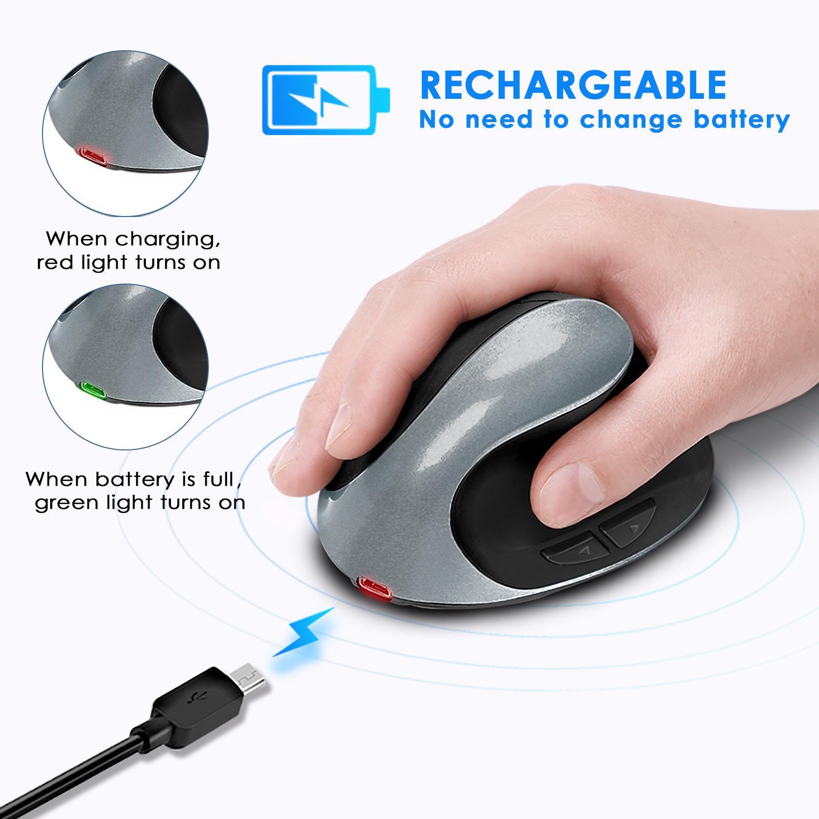 Wireless Vertical Mouse Ergonomic Gaming Mouse Computer Mouse with Receiver for Desktop