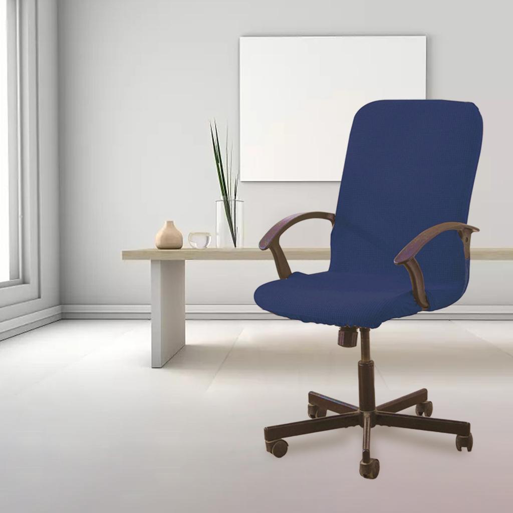 Office Chair Cover Washable Removable Seat Chair Decor Navy M