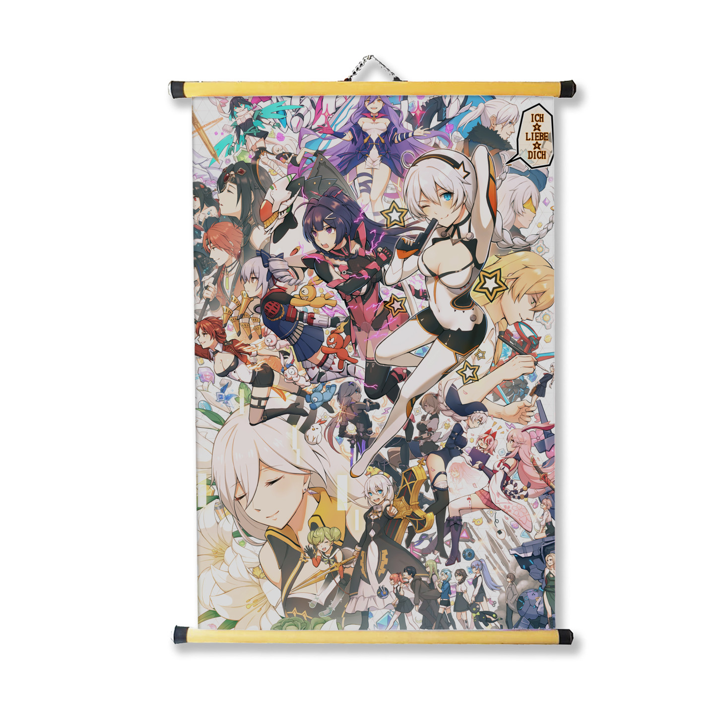 Tranh treo vải 40x60cm hình Anime/games Honkai Impact 3rd  dùng trang trí tường, decor phòng ngủ, phòng học