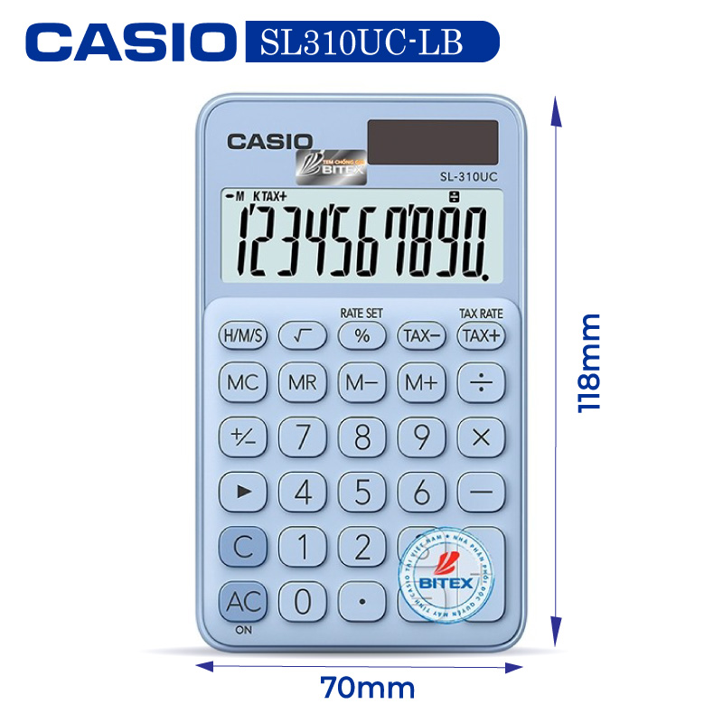 Máy tính Casio SL-310UC, Bảo hành 7 năm - Giao màu ngẫu nhiên - Hàng chính hãng Bitex