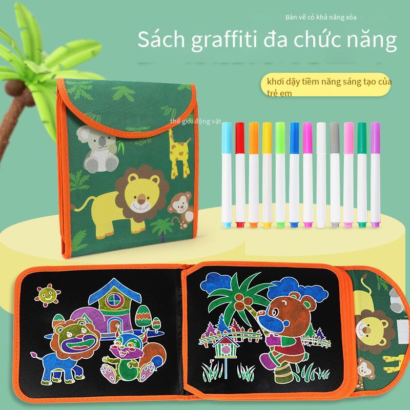 Phong cách mới nhất của trẻ em graffiti có thể xóa được cuốn sách vẽ tranh phát sáng ma thuật về nhà không bụi em bé vẽ bảng đen nhỏ bảng viết cho trẻ em