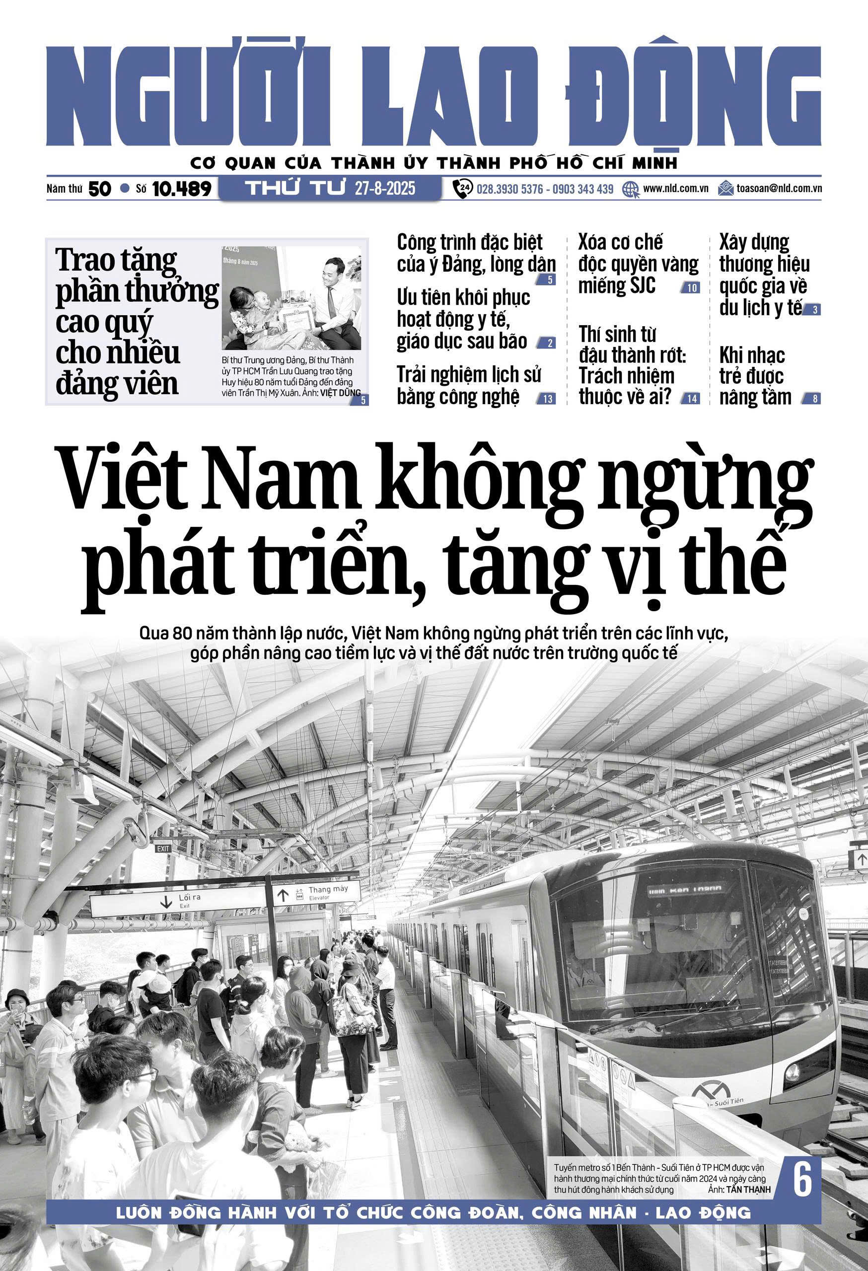Nhật báo Người Lao Động từ ngày 25-08-2025 đến 31-08-2025