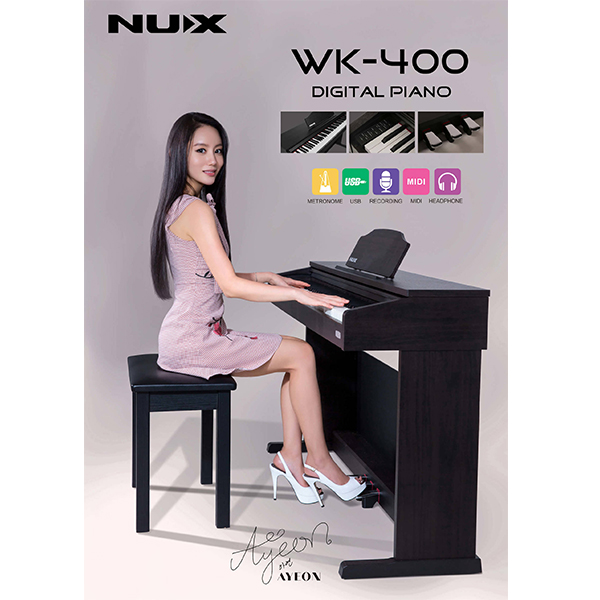 Đàn Piano điện cao cấp/ Home Digital Piano - Nux WK-400 (WK400) - Màu đen (gỗ) - Hàng chính hãng