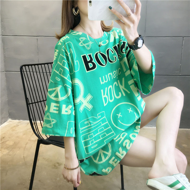 ÁO THUN NỮ PHOM RỘNG DÁNG DÀI TAY LỠ IN HÌNH CHỮ HOT HIT ĐƯỢC NHẬP TỪ CÔNG TY THỜI TRANG T-X