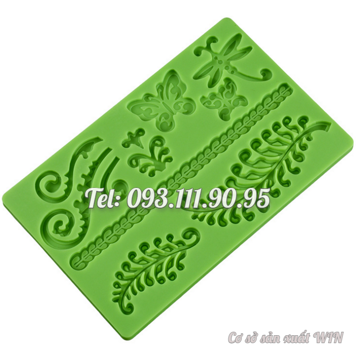 Khuôn silicon làm viền bánh, fondant, rau câu, socola hoa văn kiểu – Mã số 1680