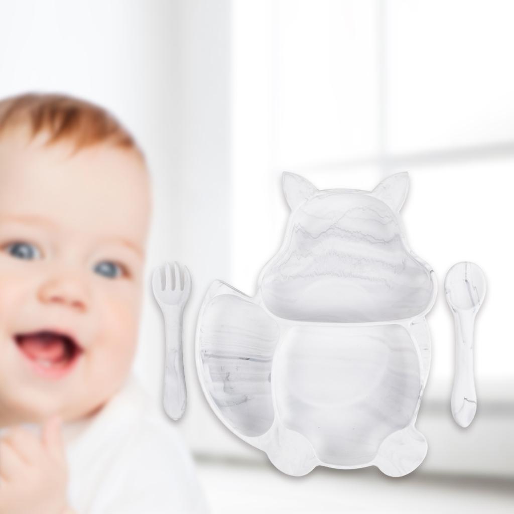 Suction Plates for Babies Toddlers Kids Infant - 100% Silicone, Plates Stay Put with Suction Feature, Divided Design, Microwave, Dishwasher Friendly