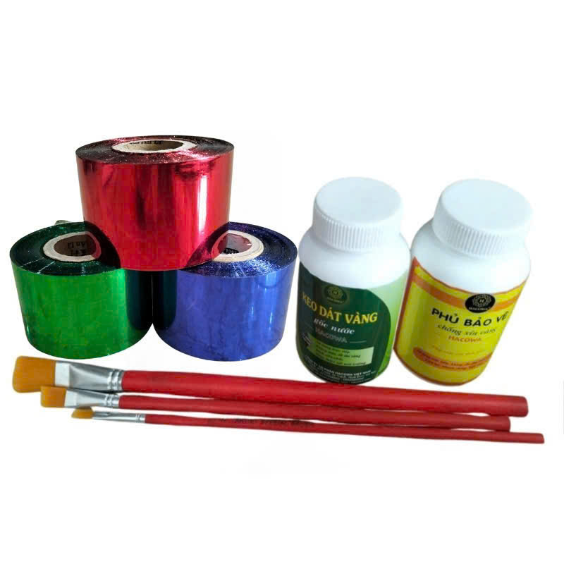 Combo dát vàng cuộn đa sắc siêu bóng đẹp, dát trên mọi chất liệu