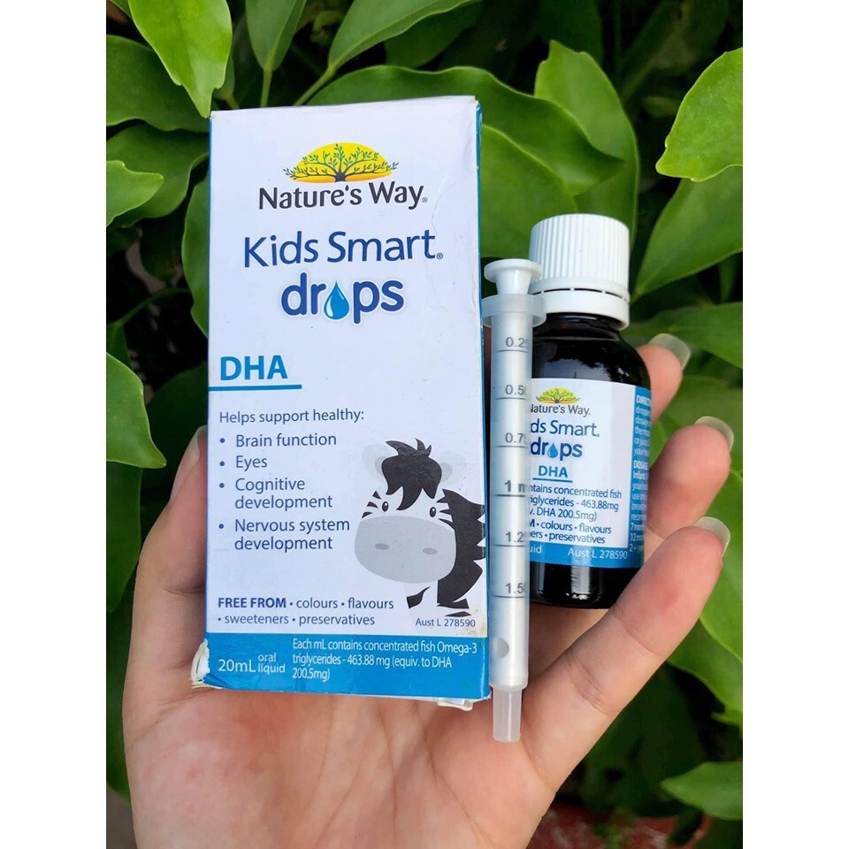 DHA Nature's Way Kids Smart Drops Dạng Giọt Giúp Tăng IQ, Phát Triển Não Bộ Cho Bé 20ml