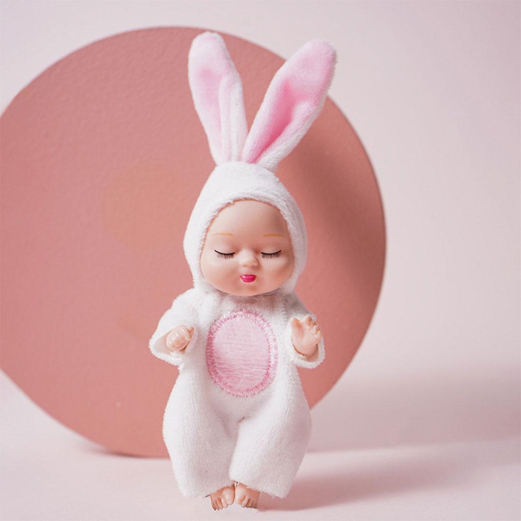 Cartoon Sleeping Baby Doll Keychain Accessories Car Toy Gifts Decor Rabbit