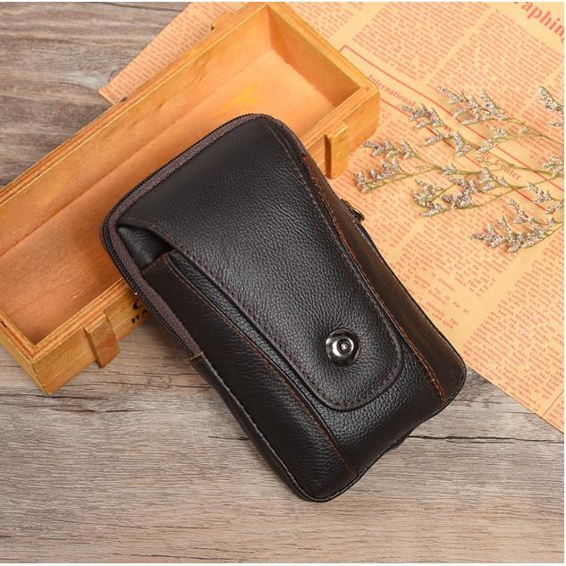 Bao Da Đeo Lưng cho Iphone 12 Pro Max Vintage Dáng Đứng Da Bò