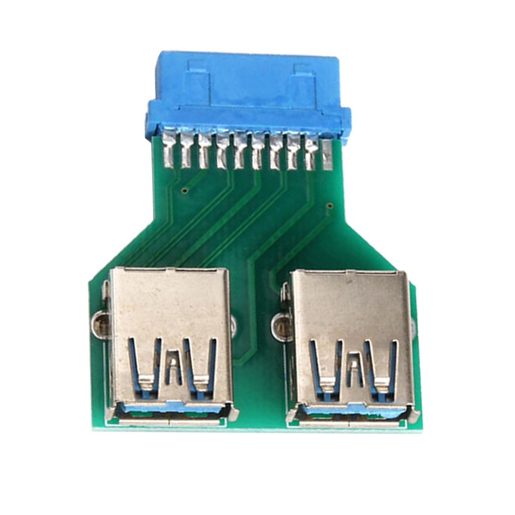 2-Port USB 3.0 A Female to 20 PIN/19Pin Adapter Header Female Adapter Card