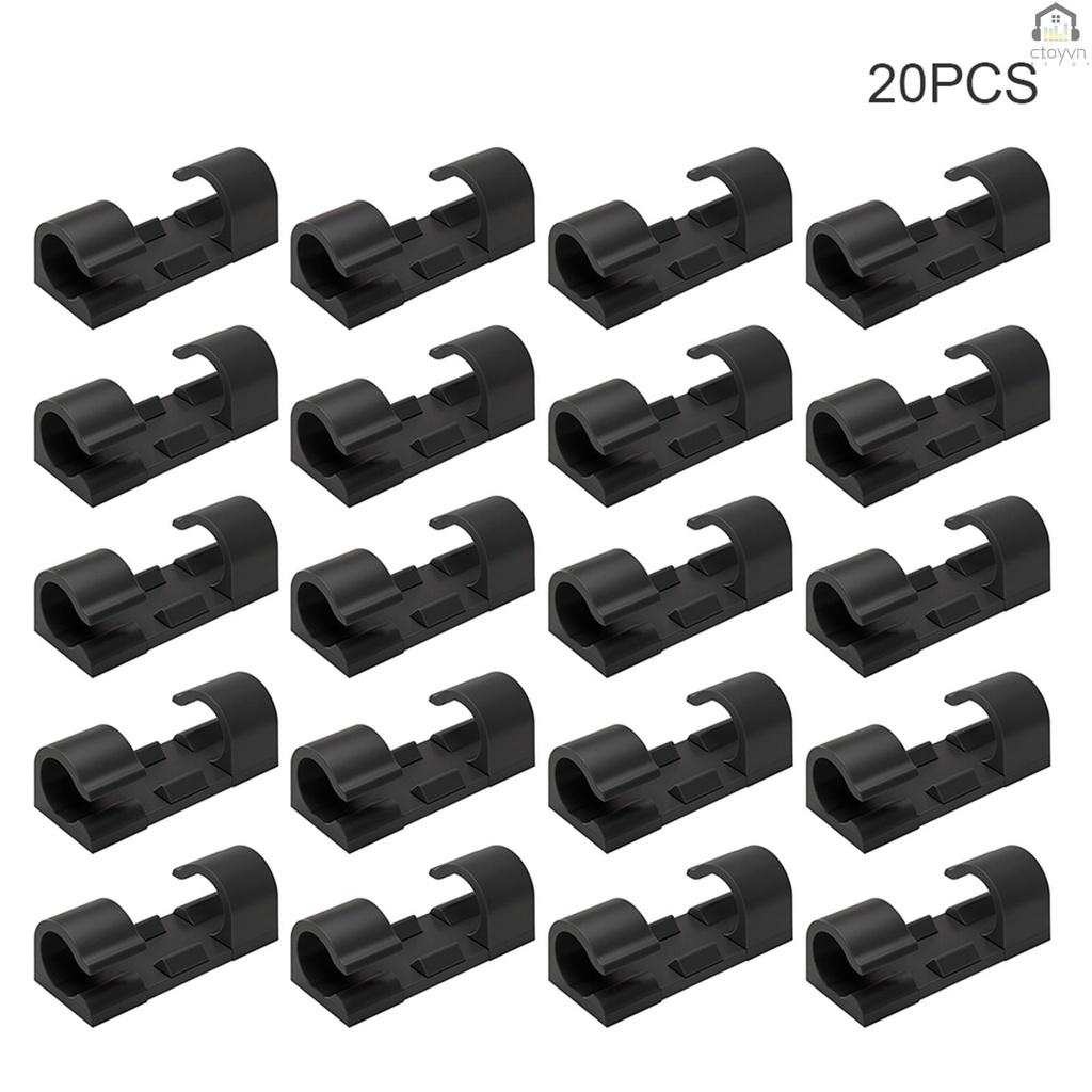 Set 20 kẹp giữ dây cáp tự dính tiện dụng