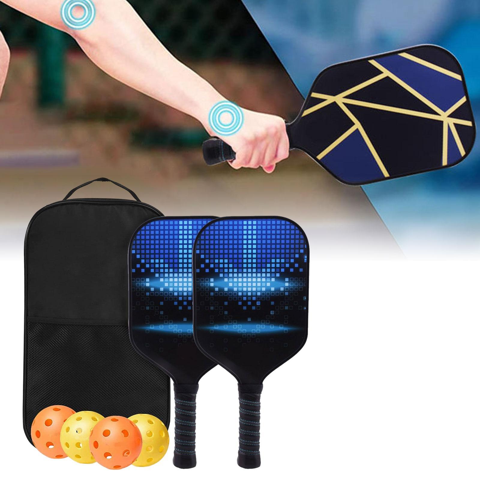 Pickleball Paddles with Carry Bag Nonslip Grip Portable with 4 Balls Rackets for Men Women