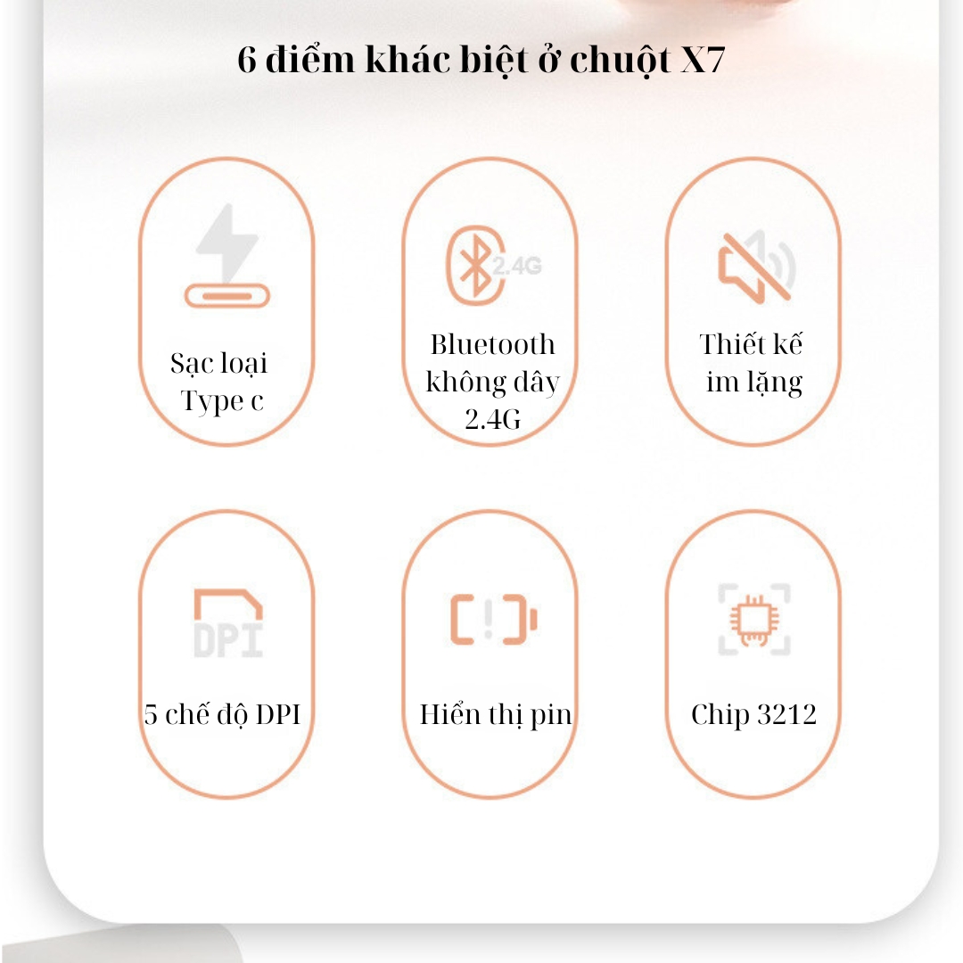 Chuột Máy Tính Không Dây Bluetooth Mẫu Mới SEASY X7, Chống Ồn, Độ Nhạy Cao, Dùng Cho Máy Tính, Laptop, PC- Hàng Chính Hãng