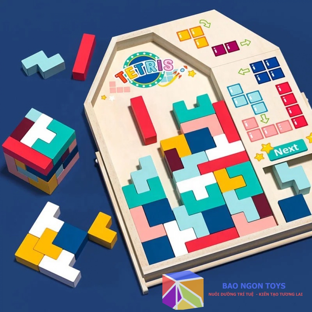 ĐỒ CHƠI XẾP GẠCH TETRIS, XẾP HÌNH TANGGRAM, TRÒ CHƠI CỜ TRÍ TUỆ CỔ ĐIỂN GIÚP PHÁT TRIỂN TRÍ THÔNG MINH CHO BÉ, GIẢI TRÍ CHO NGƯỜI LỚN DG216