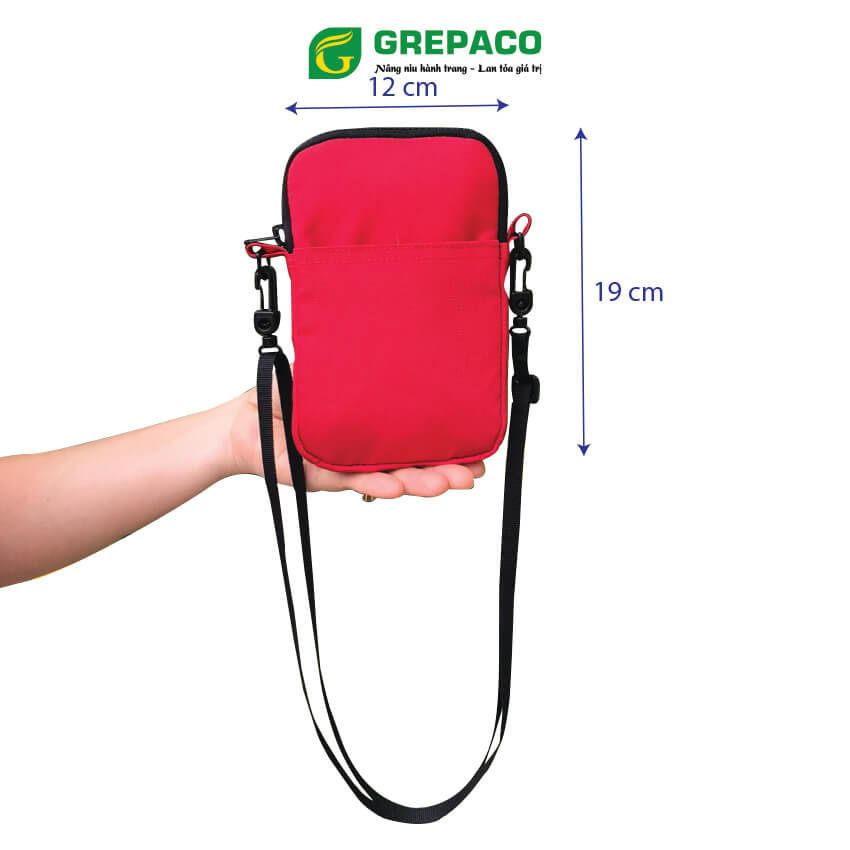 Túi Đựng Điện Thoại Grepaco Đeo Chéo Mini Nam Nữ Unisex Vải Dù Bố Tote Canvas Chống Thấm Nước Có Dây Đeo Nhiều Ngăn Khóa Kéo YKK Thời Trang Hàn Quốc - Hàng Chính Hãng