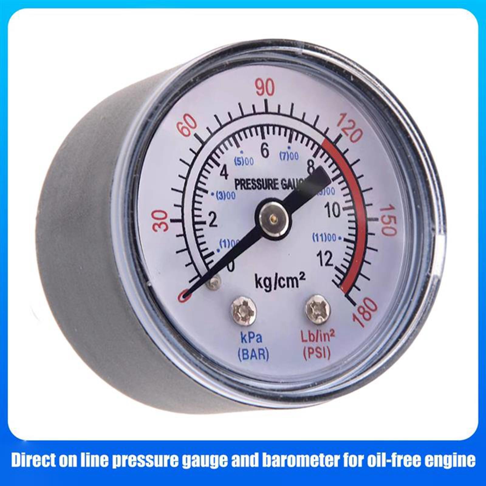 Pressure Gauge 1/8" NPT Bottom Mount Easy to Read Reliable Durable for Air