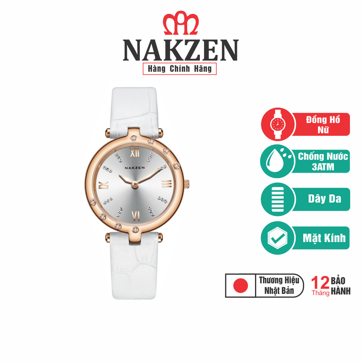 Đồng Hồ Nữ Cao Cấp Nakzen Nhật Bản - SL4065LREWE-7N0 - Hàng Chính Hãng