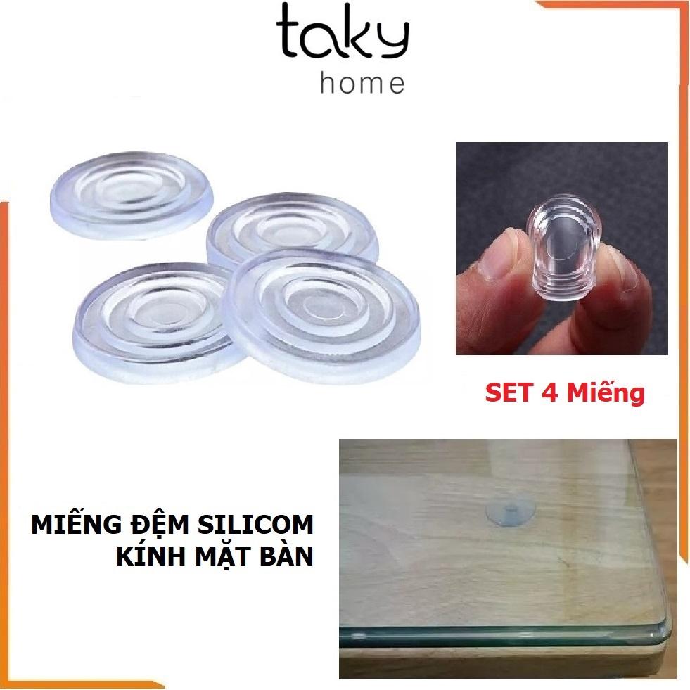 Đệm Silicon Lót Giữa Kính Và Mặt Bàn, Miếng Đệm Kê Kính Mặt Bàn, Chống Xê Dịch Và Trơn Trượt Mặt Kính - TakyHome 5505