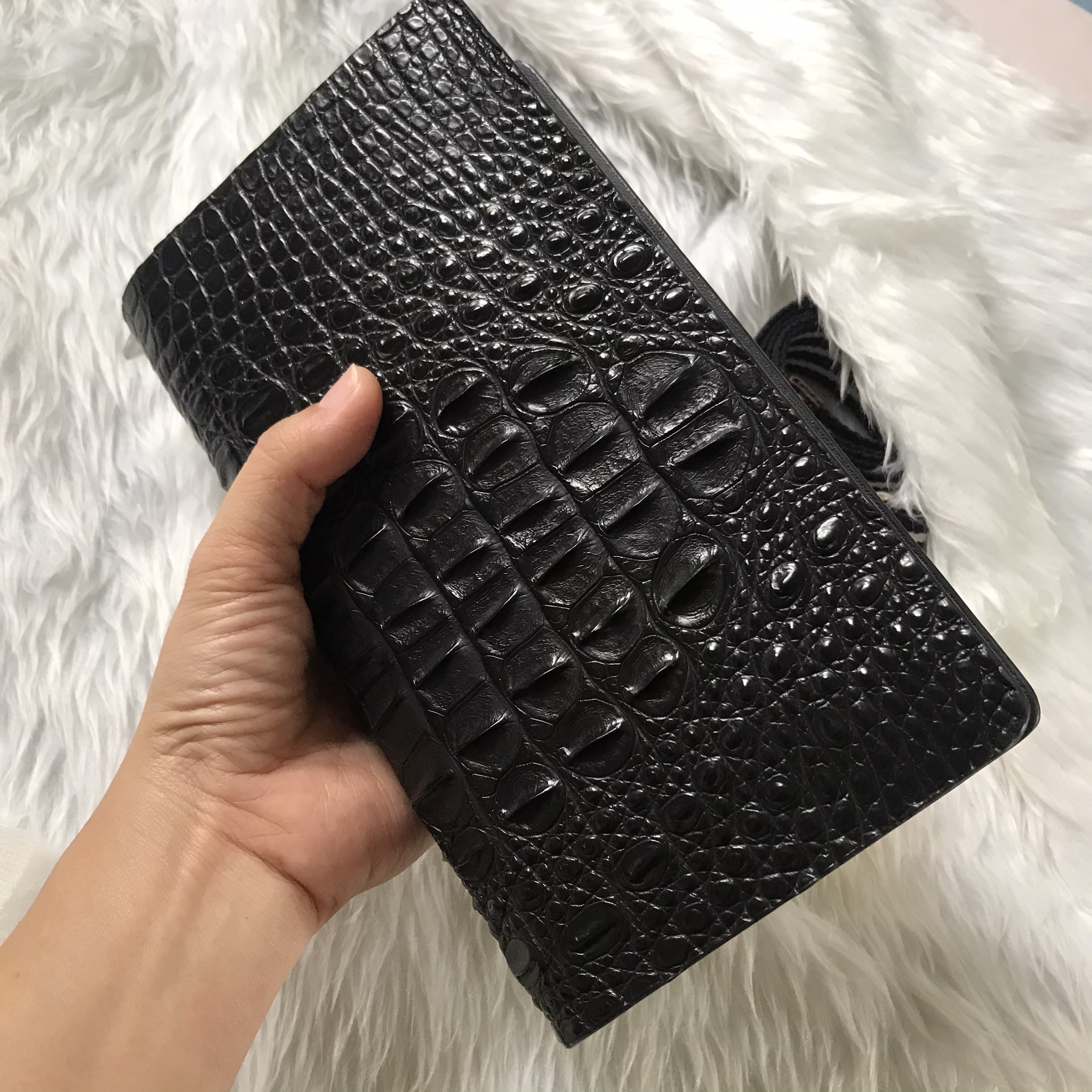 VÍ CẦM TAY DA CÁ SẤU FULLBOX