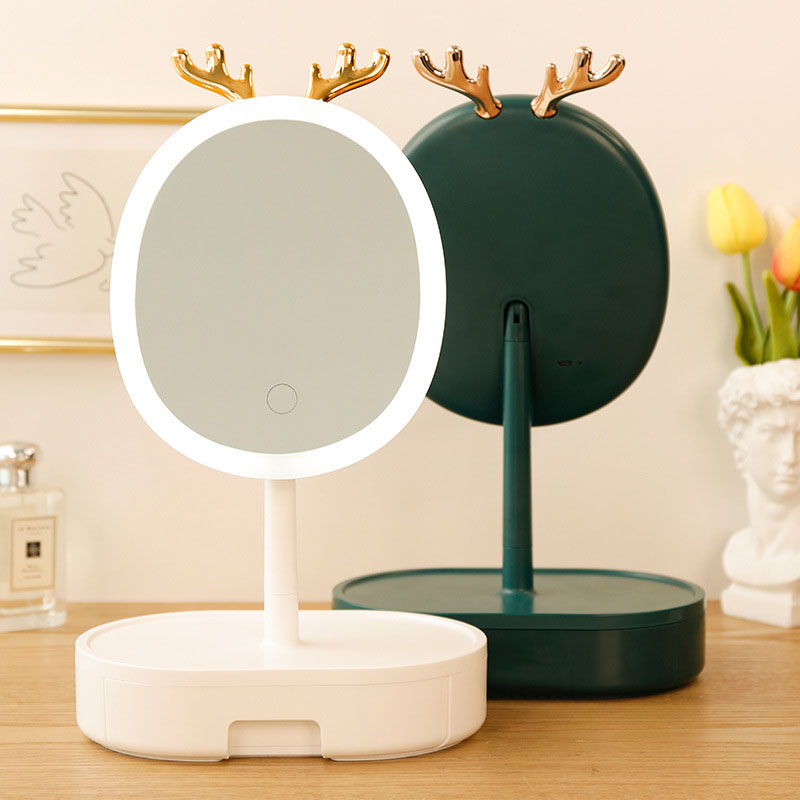 Gương Để bàn kèm ngăn kéo có Đèn LED Tiện lợi bền đẹp - Gương để bàn có Đèn LED Cao cấp hiện đại PR21