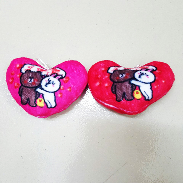Bộ 2 Móc Khóa Trái Tim Thỏ Cony Và Gấu Brown