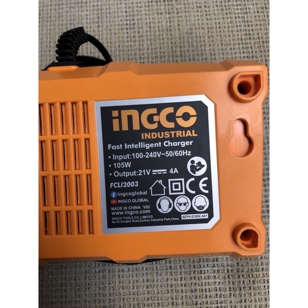 Bộ sạc nhanh pin 20V INGCO FCLI2003