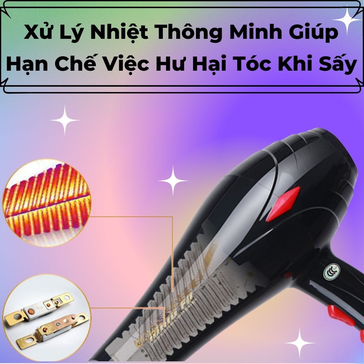 Máy Sấy Tóc 2 Chiều Nóng Lạnh Cao Cấp 3500w - Chất Liệu Nhựa Cao Cấp, Tích Hợp Ánh Sáng Nano Bảo Vệ Tóc Và Đầu Tạo Kiểu Thông Minh Cùng Nhiều Mức Gió Điều Chỉnh