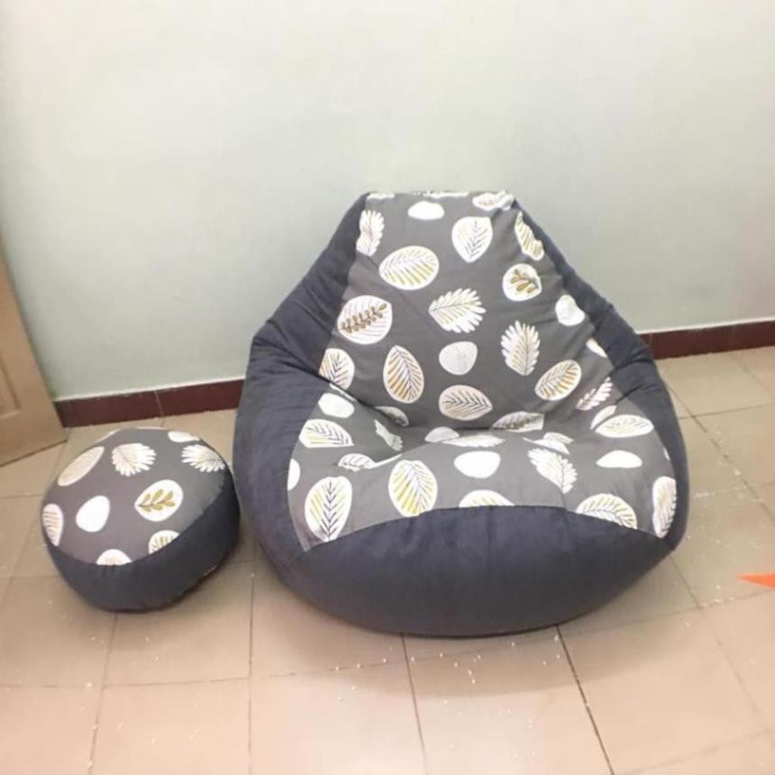 Đôn xốp kê chân họa tiết Babykid, 2 cỡ, thô canvas phối da lộn nhiều màu