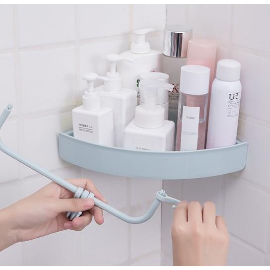Khay Kệ Tam giác, Chữ Nhật để đồ phòng tắm Dính tường Có Móc treo đồ đa năng