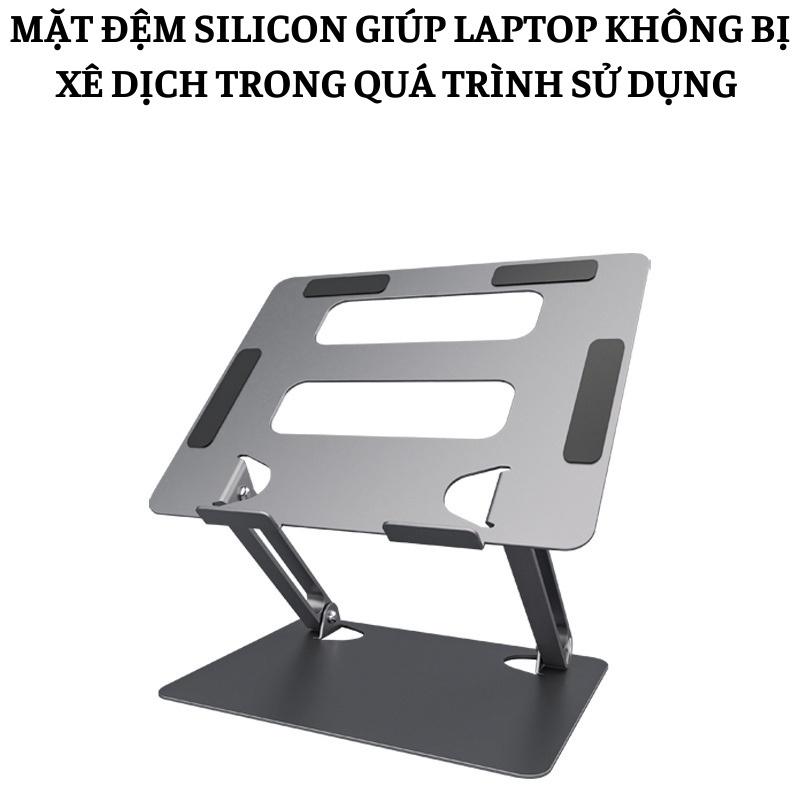 Giá Đỡ Laptop,Tablet Hợp Kim Nhôm Cao Cấp Chỉnh Độ Cao Theo Ý Muốn, Chống Mỏi Vai Gáy - Bạc