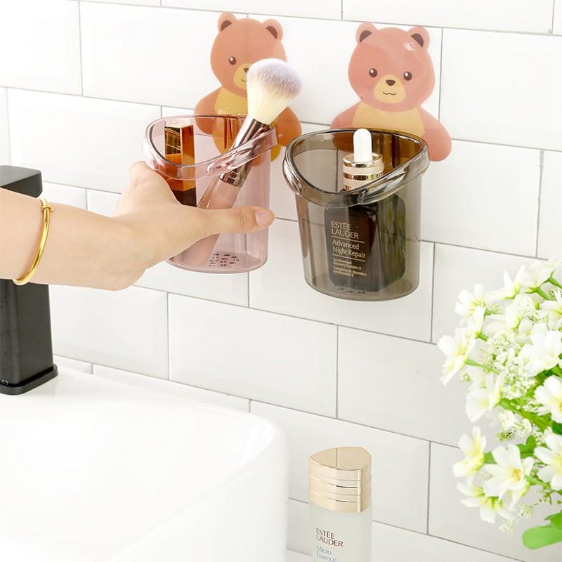 Cốc gấu dán tường siêu chắc dùng trong nhà tắm xinh xắn - Cốc đựng bàn chải đồ dùng tiện ích – GD026