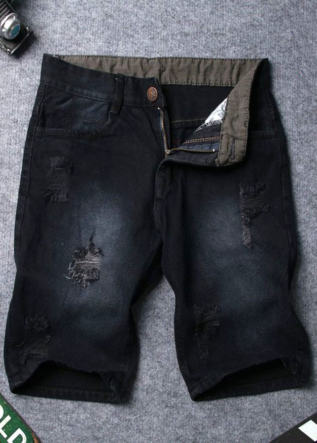 Quần short jean nam đen Q417 Muidoi